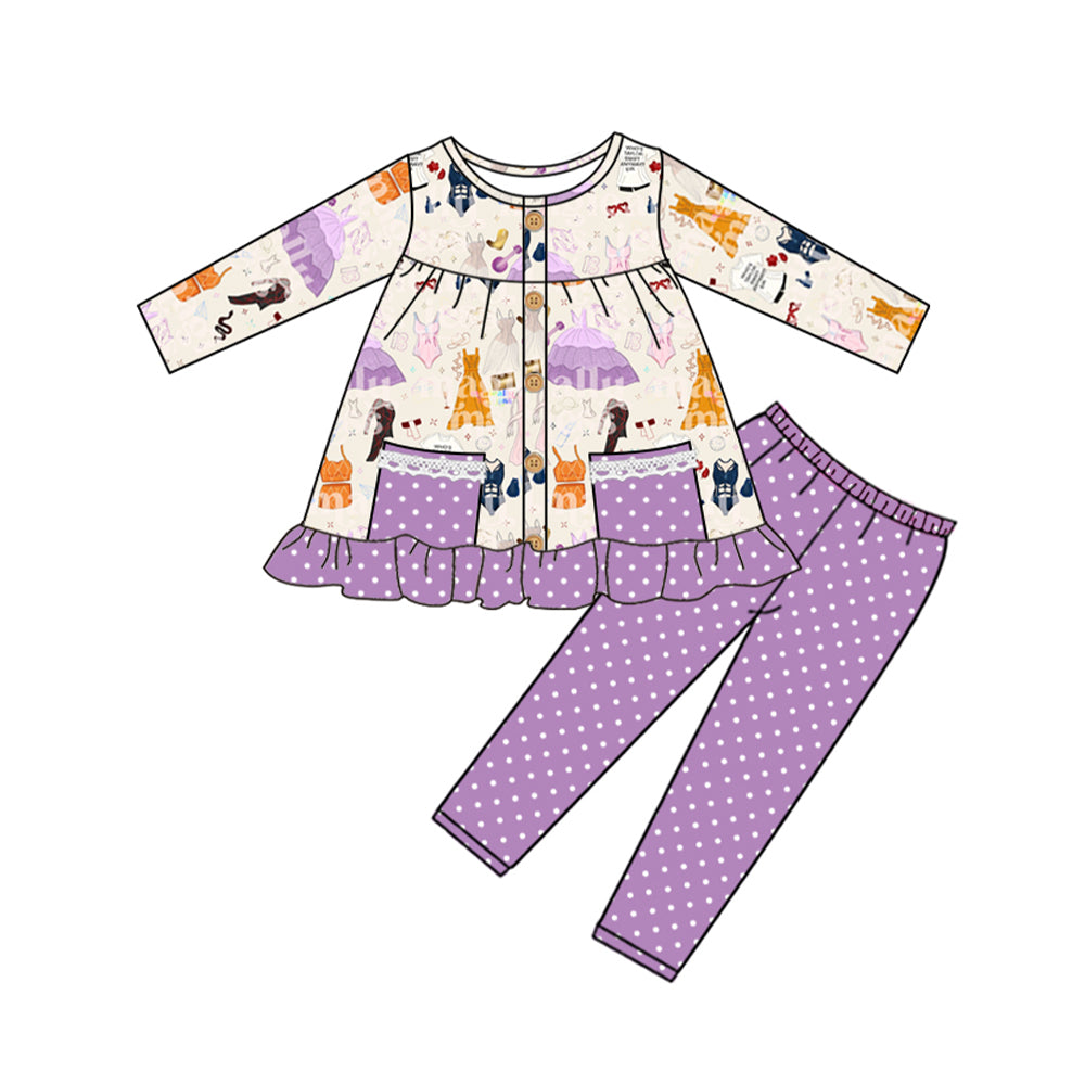 country music singer tunic top matching polka dots pants butique fall winter clothes preorder