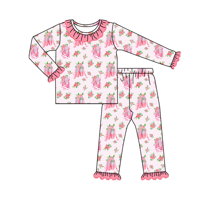 Toddle baby dance shoes long sleeve pajama set preorder