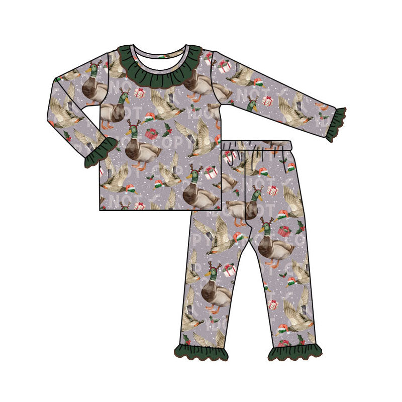 Christmas Mallard duck baby girl clothes preorder
