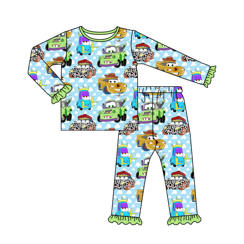 Toddle baby girl cartoon car long sleeve pajama set preorder