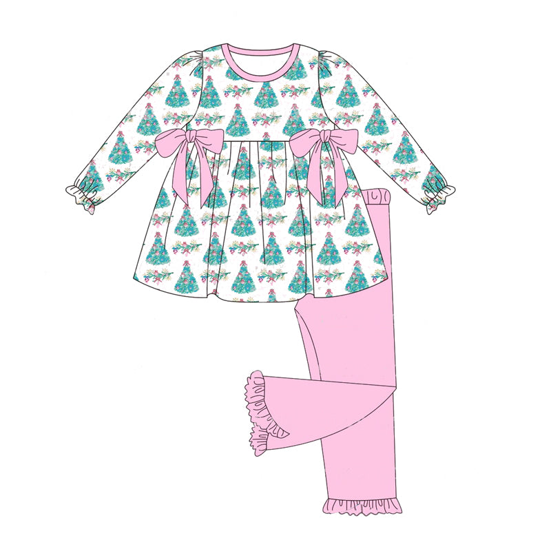 Christmas tree tunic top pink pants fall winter clothes preorder