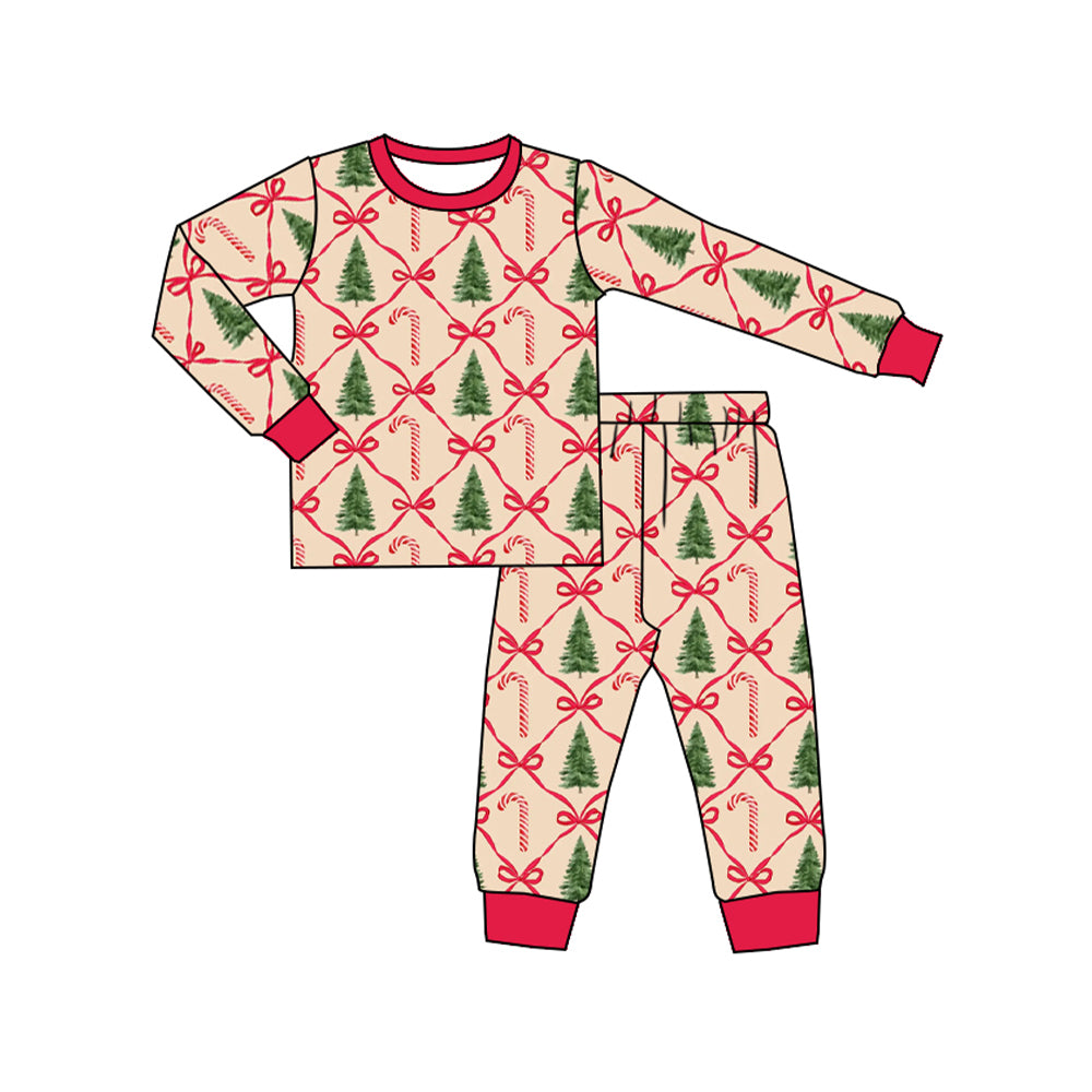 Christmas tree red bow long sleeve outfit preorder