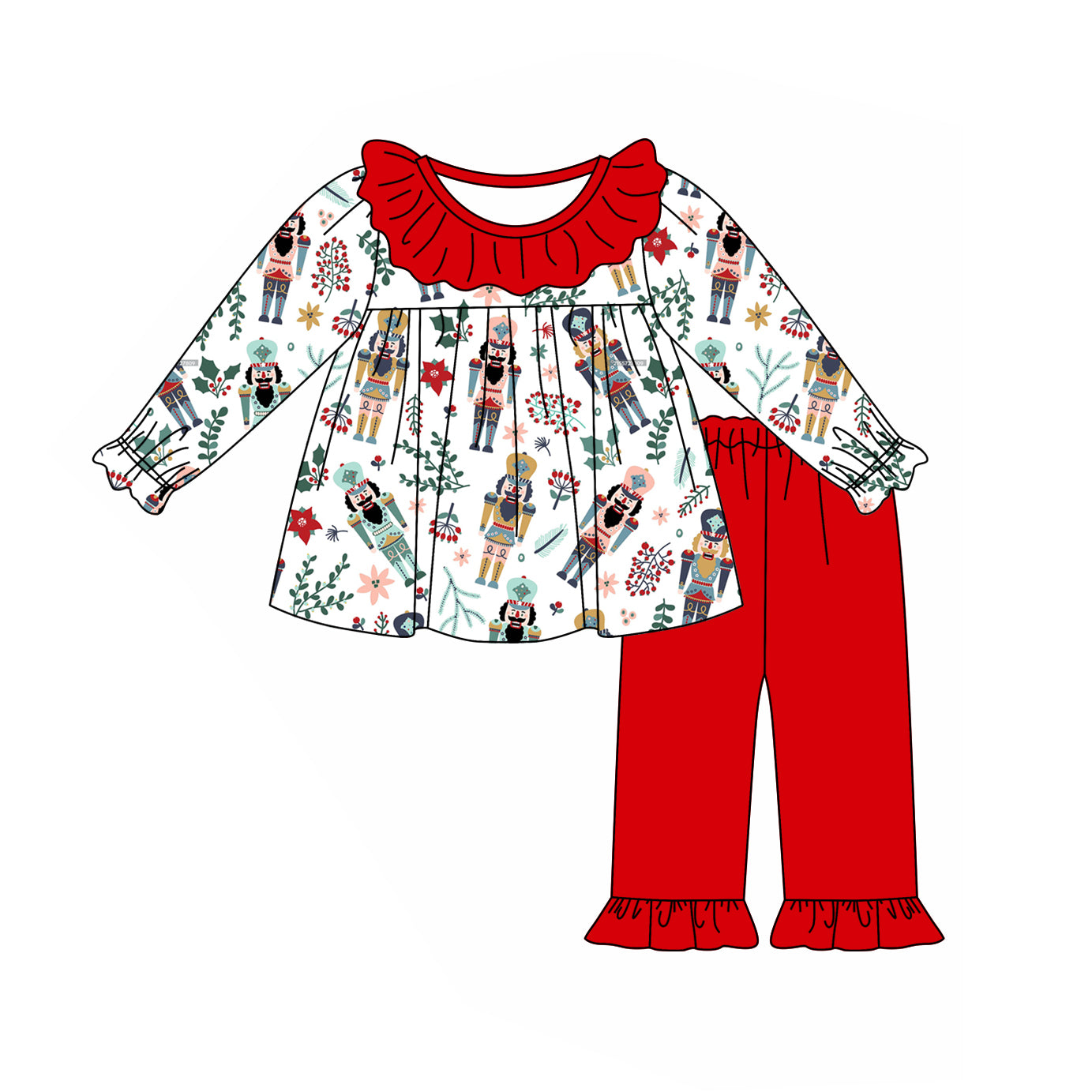 Christmas soldier holly tunic top matching pants fall winter clothes preorder