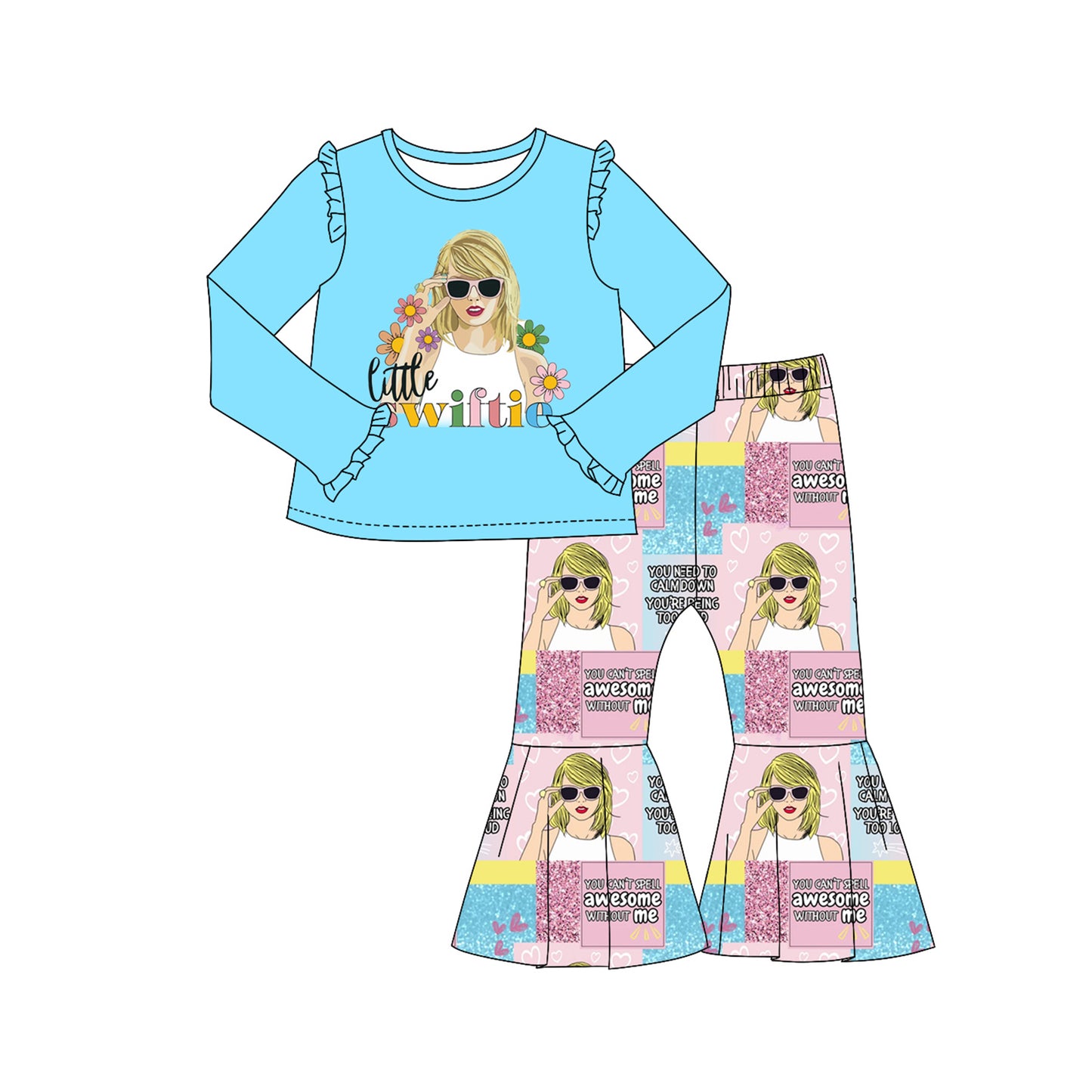 Wholesale kids baby girls country music singer clothes preorder