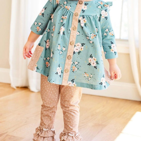 Toddle baby floral tunic top matching leggings clothes preorder
