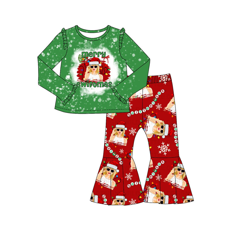 Christmas country singer print long sleeve outfit preorder