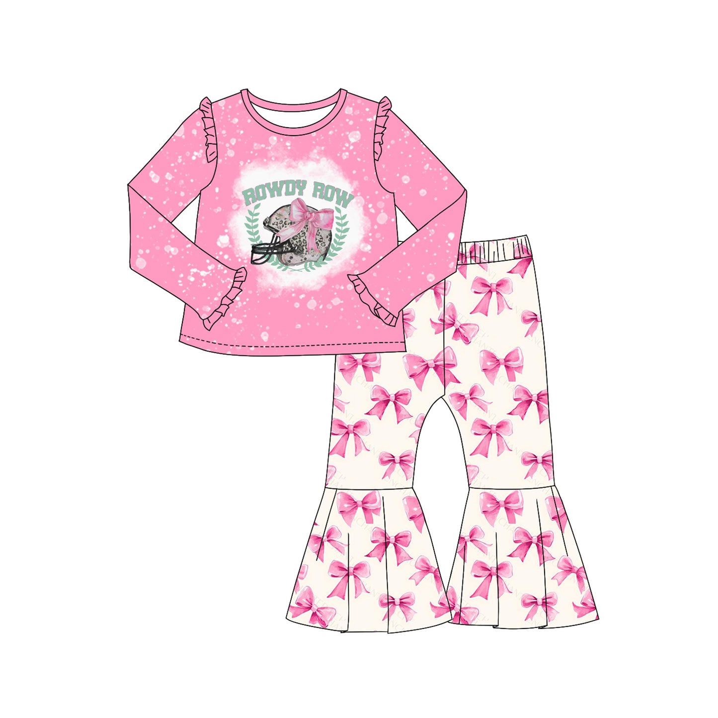 Wholesale girls pink bow boutique clothing set preorder