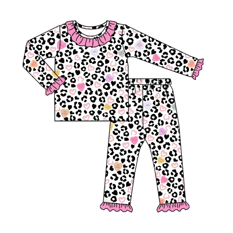 Toddle girls Valentines day cheetah heart clothes preorder