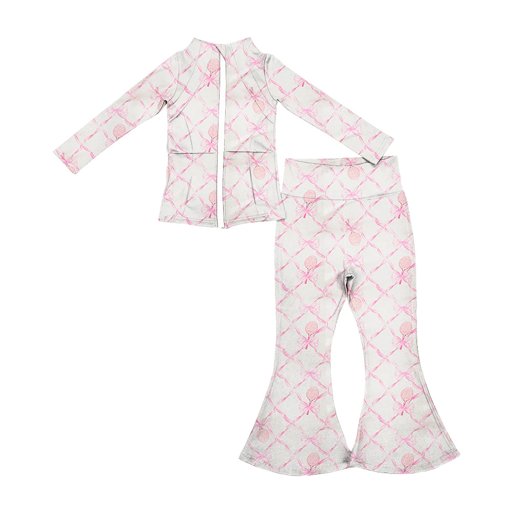 baby girls tennis pink bow two pieces active wear athletic sports clothes preorder
