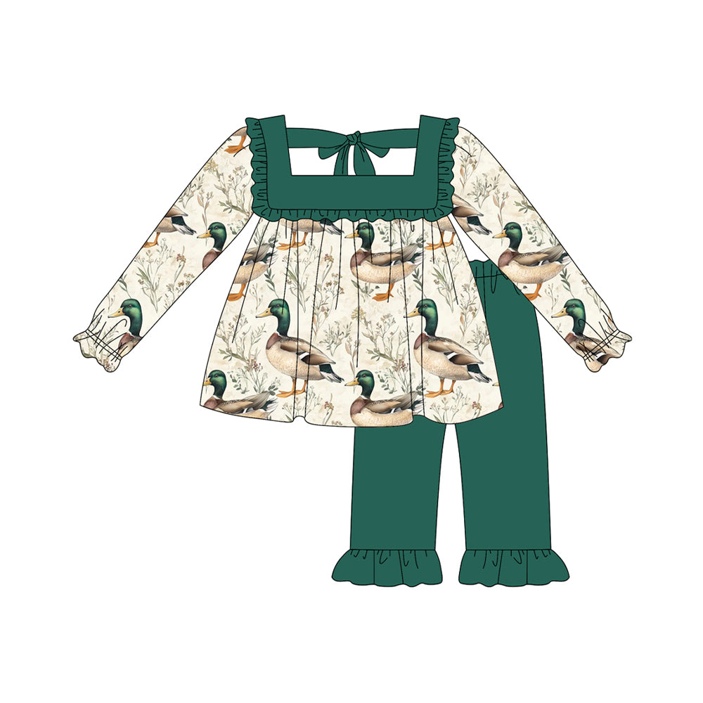 Mallard duck girls long sleeve outfit preorder