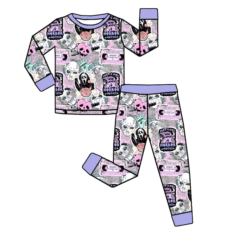 Halloween skull design baby girls long sleeve outfit preorder