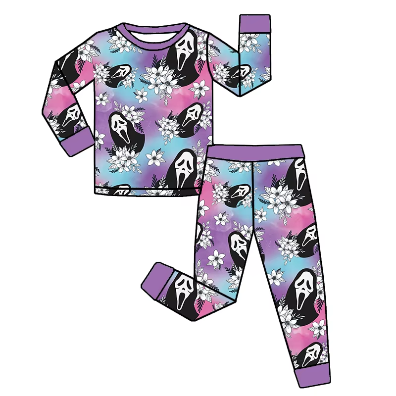 Halloween skull design baby girls long sleeve outfit preorder