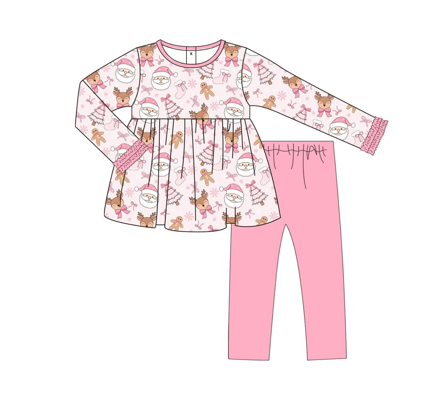 Toddle girls Christmas santa deer top matching pants fall winter clothes preorder