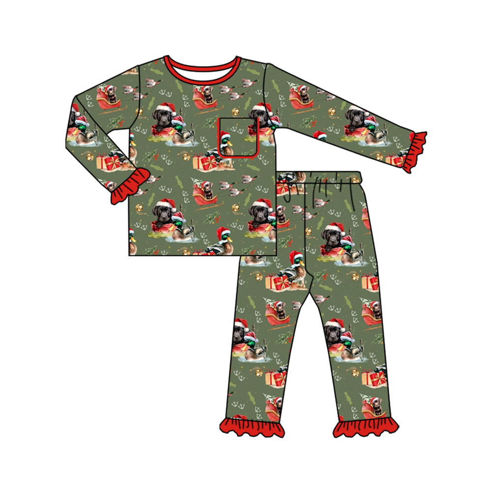 Toddle girl Christmas duck hunting season design matching outfit set preorder