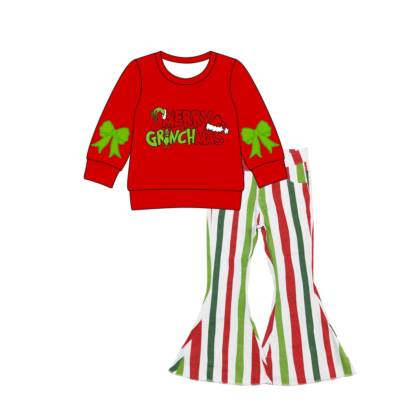 Merry Christmas kids girls matching outfit set preorder
