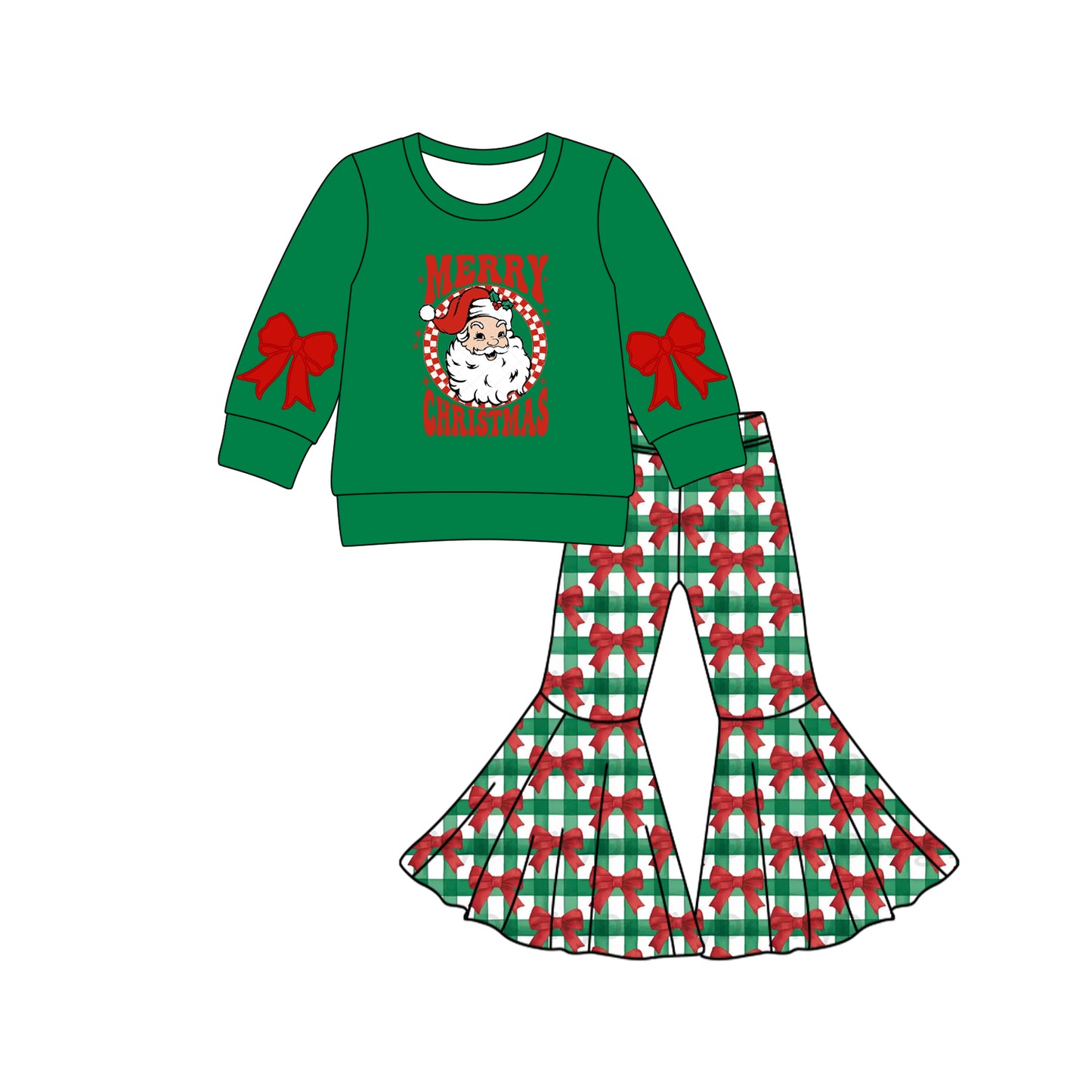 Merry Christmas kids girls matching outfit set preorder