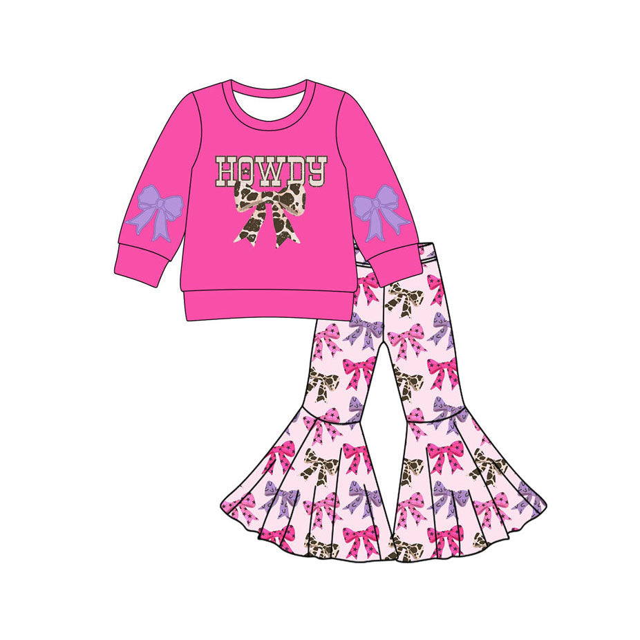 Kids western cowgirl bow matching clothes preorder