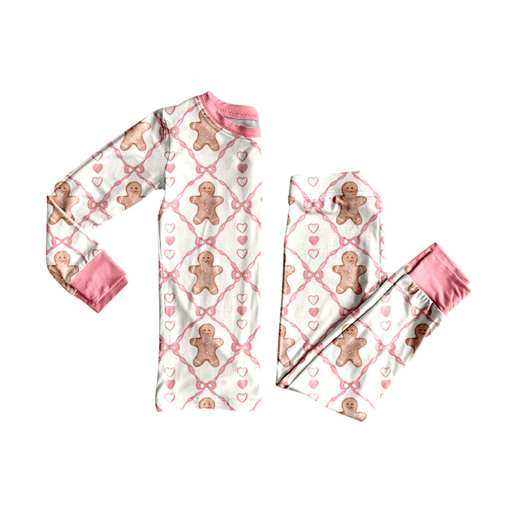 Christmas gingerbread kids matching pajama set preorder