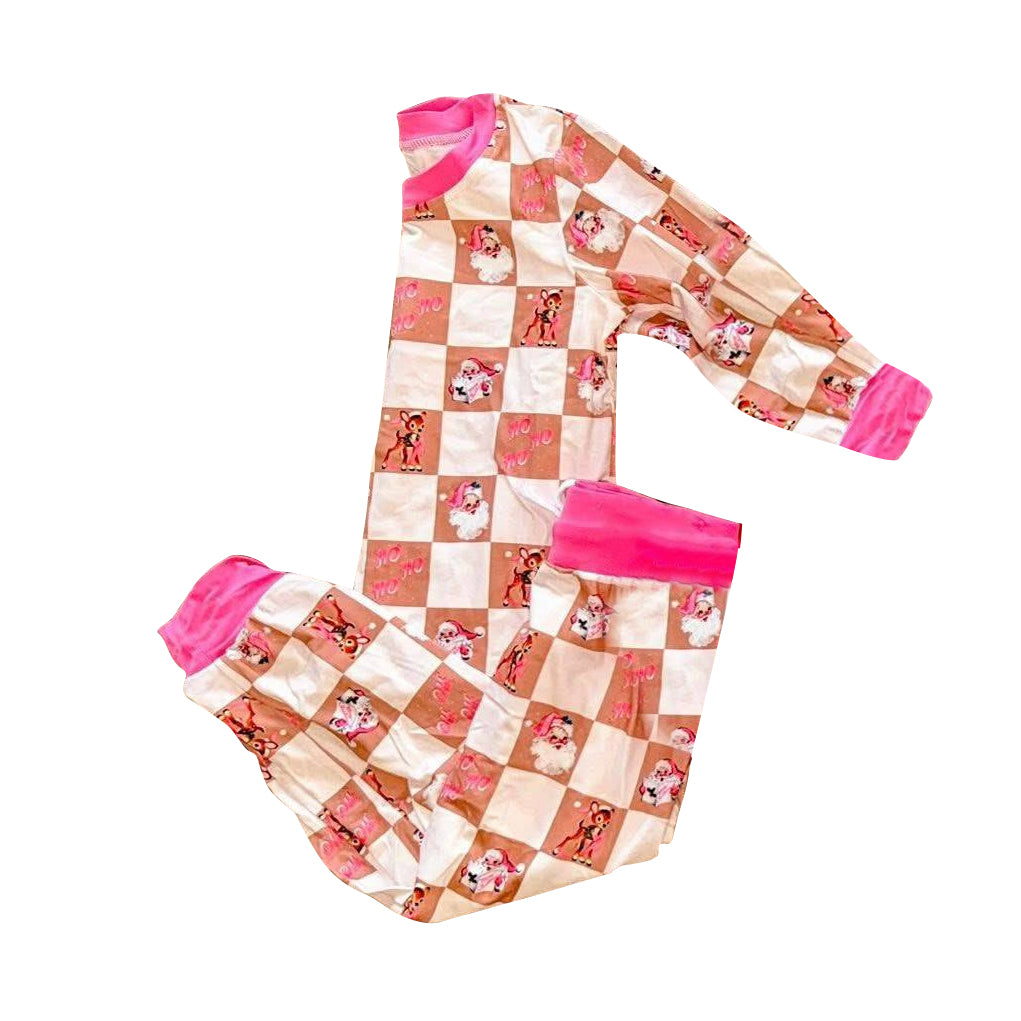 Christmas santa claus deer girls long sleeve pajama set outfit preorder