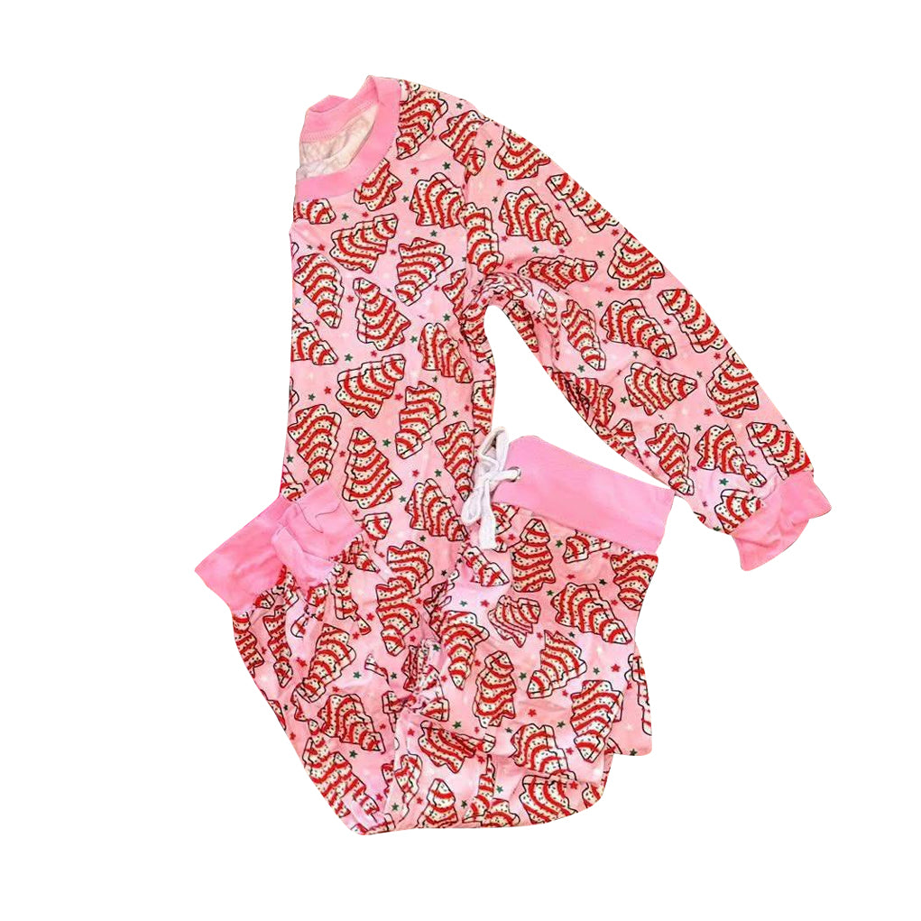 Christmas tree cake girls long sleeve pajama set outfit preorder