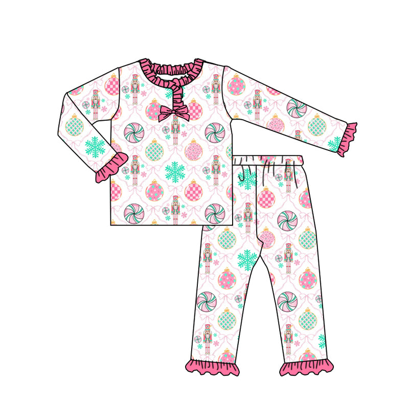 Christmas soldier girls long sleeve pajama set outfit preorder
