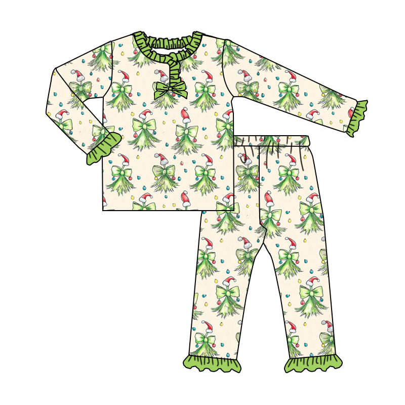 Christmas shirt matching pants design girls pajama set preorder