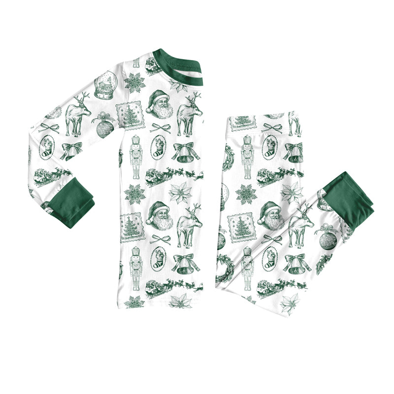 Christmas santa design boy long sleeve outfit preorder