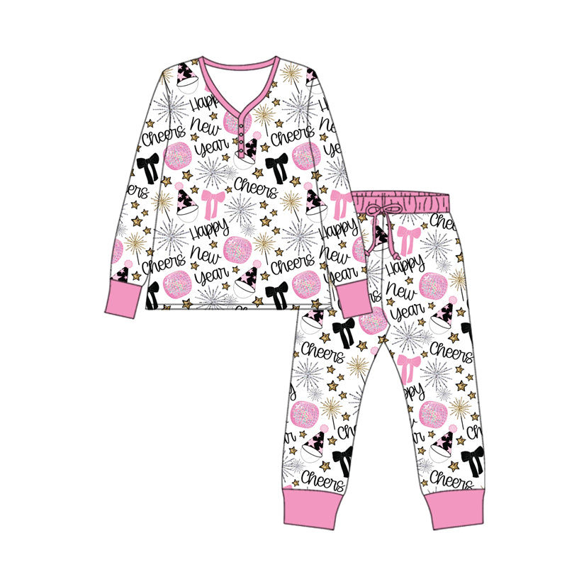 Adult women Happy New Year Cheers long sleeve pajama set preorder