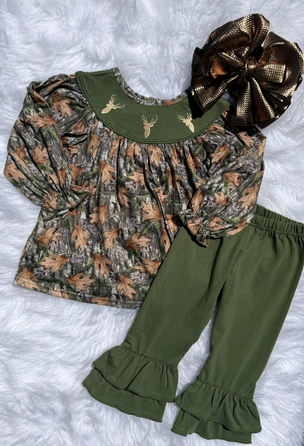 Deer hunting season girls long sleeve outfit preorder