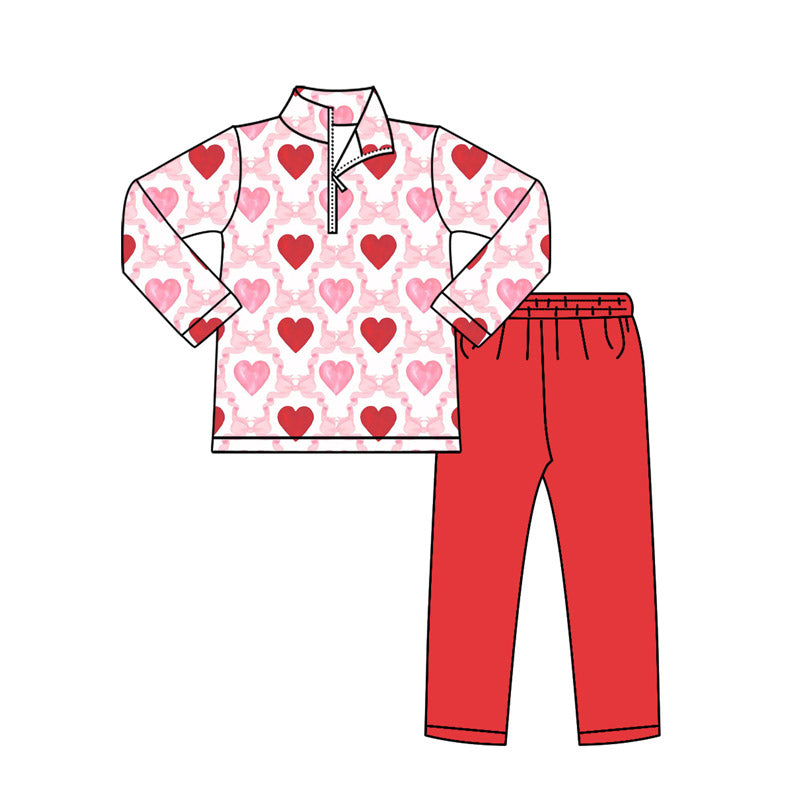 Valentines heart toddle girls long sleeve outfit preorder