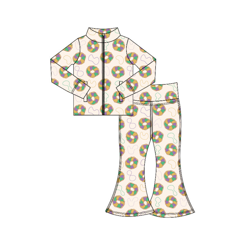 Mardi gras yoga pullover top matching pants girls outfit preorder