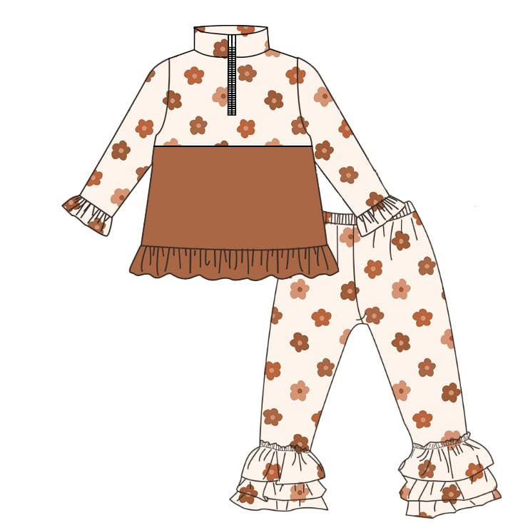 Smile face design girls long sleeve outfit preorder