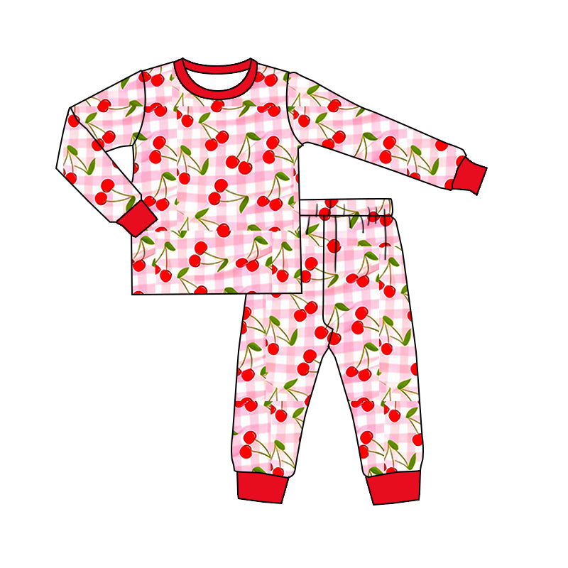 Cherry design kids long sleeve outfit preorder