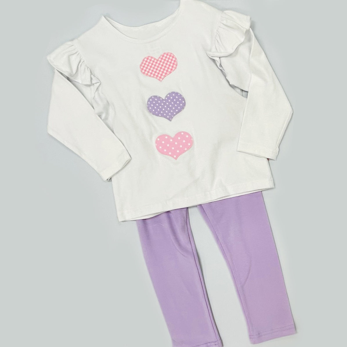Valentines heart girls long sleeve outfit preorder