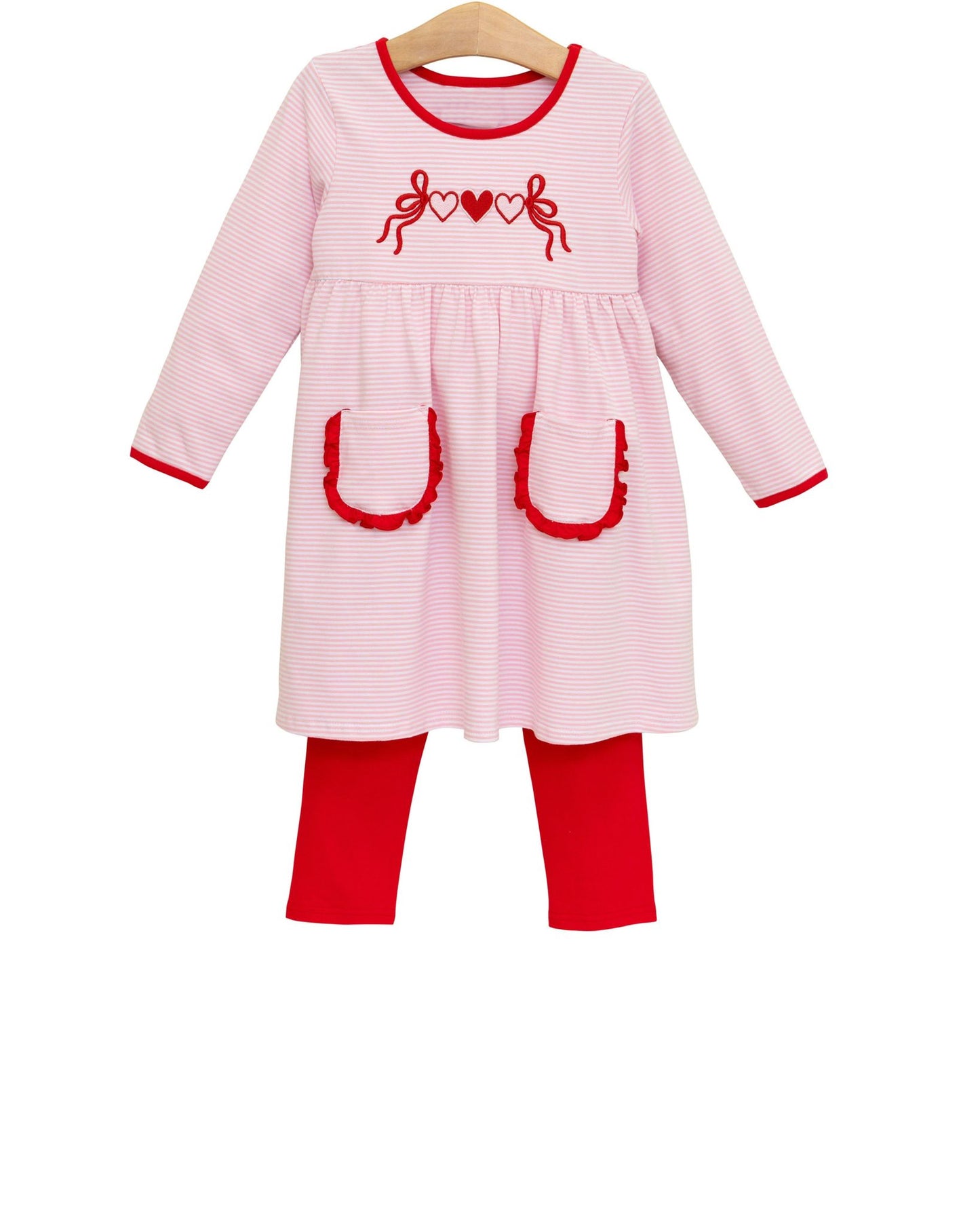Valentines heart girls long sleeve outfit preorder