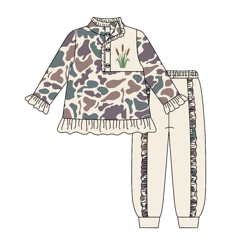 Bulrush camo long sleeve pullover top matching pants girls outfit preorder
