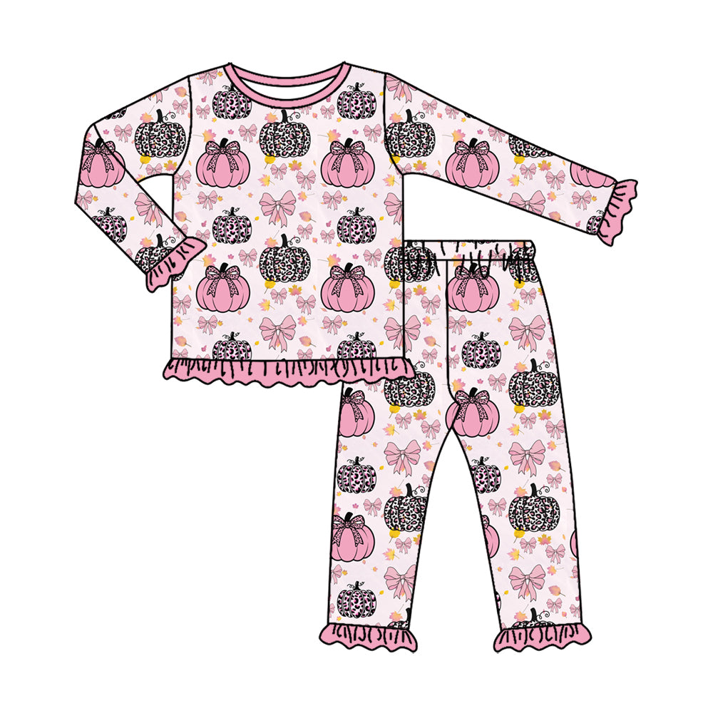 Pumpkins long sleeve top matching pants girls fall outfit preorder