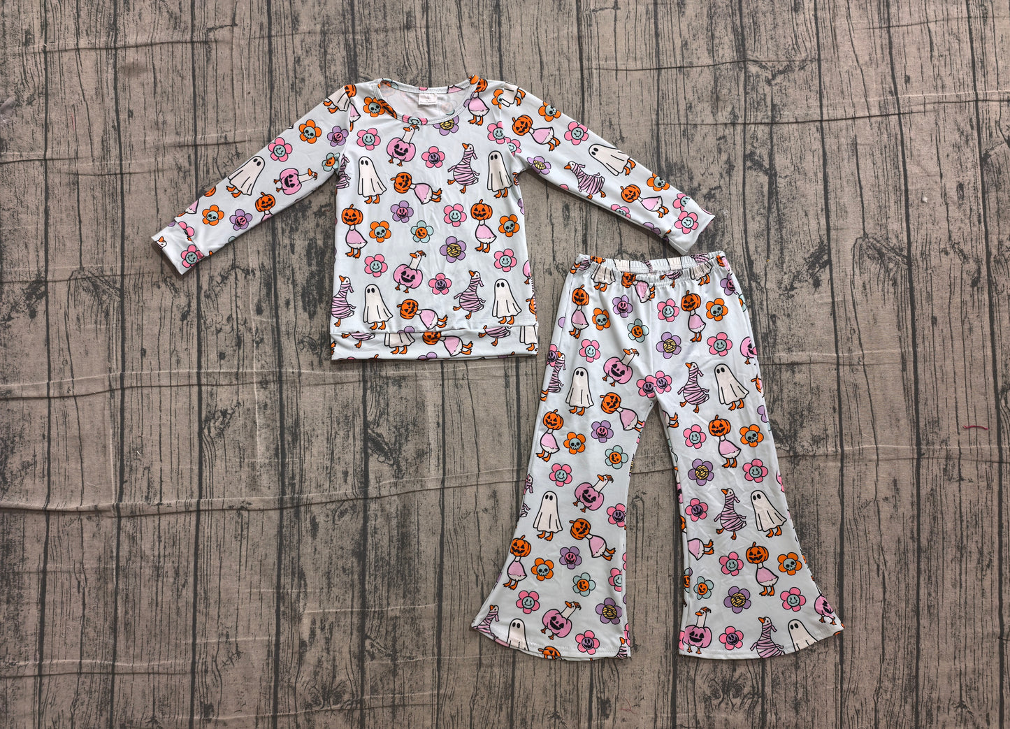 Halloween ghost long sleeve top matching pants girls outfit preorder