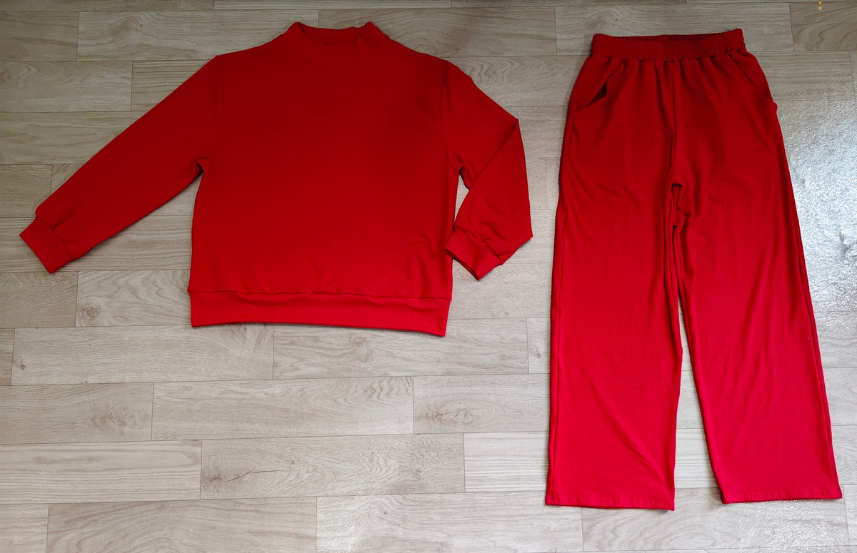 Adult Women dark red color long sleeve outfit preorder