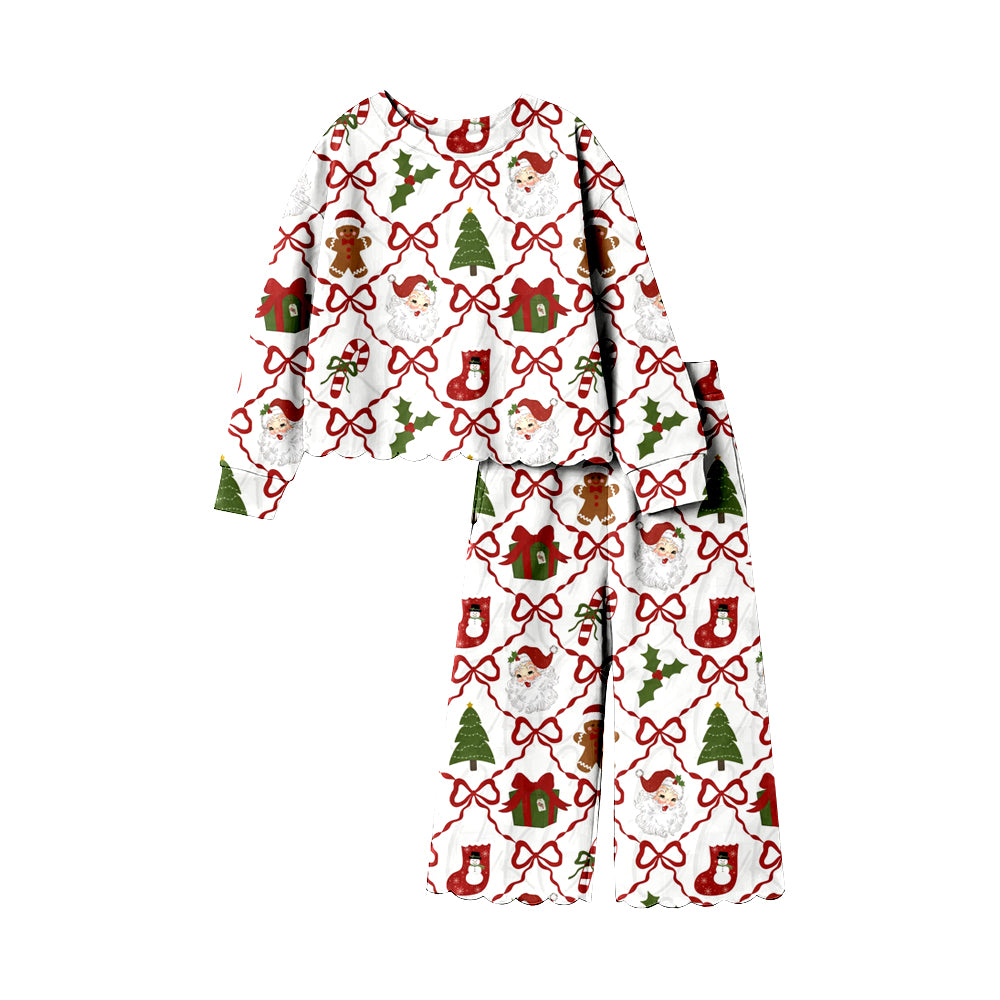 Christmas tree gift long sleeve top matching pants girls outfit preorder