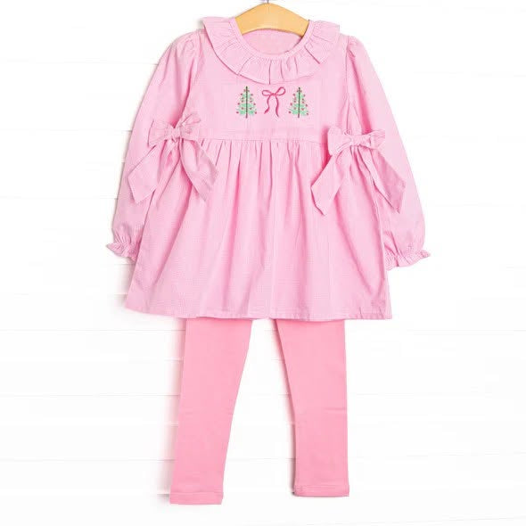 Christmas tree long sleeve top matching pants girl clothes preorder