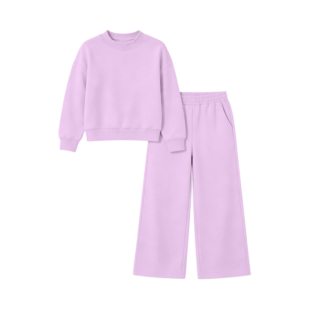 Lavender color long sleeve top matching pants girls outfit preorder