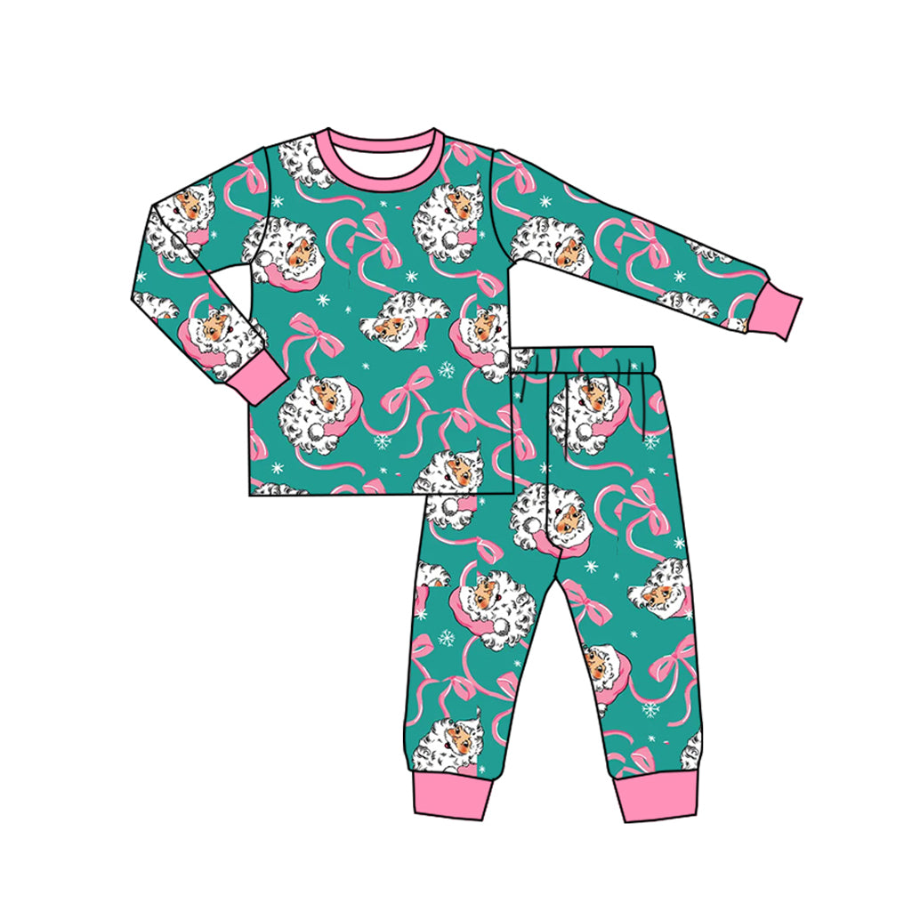 Girls long sleeve Christmas santa top matching pants fall outfit preorder