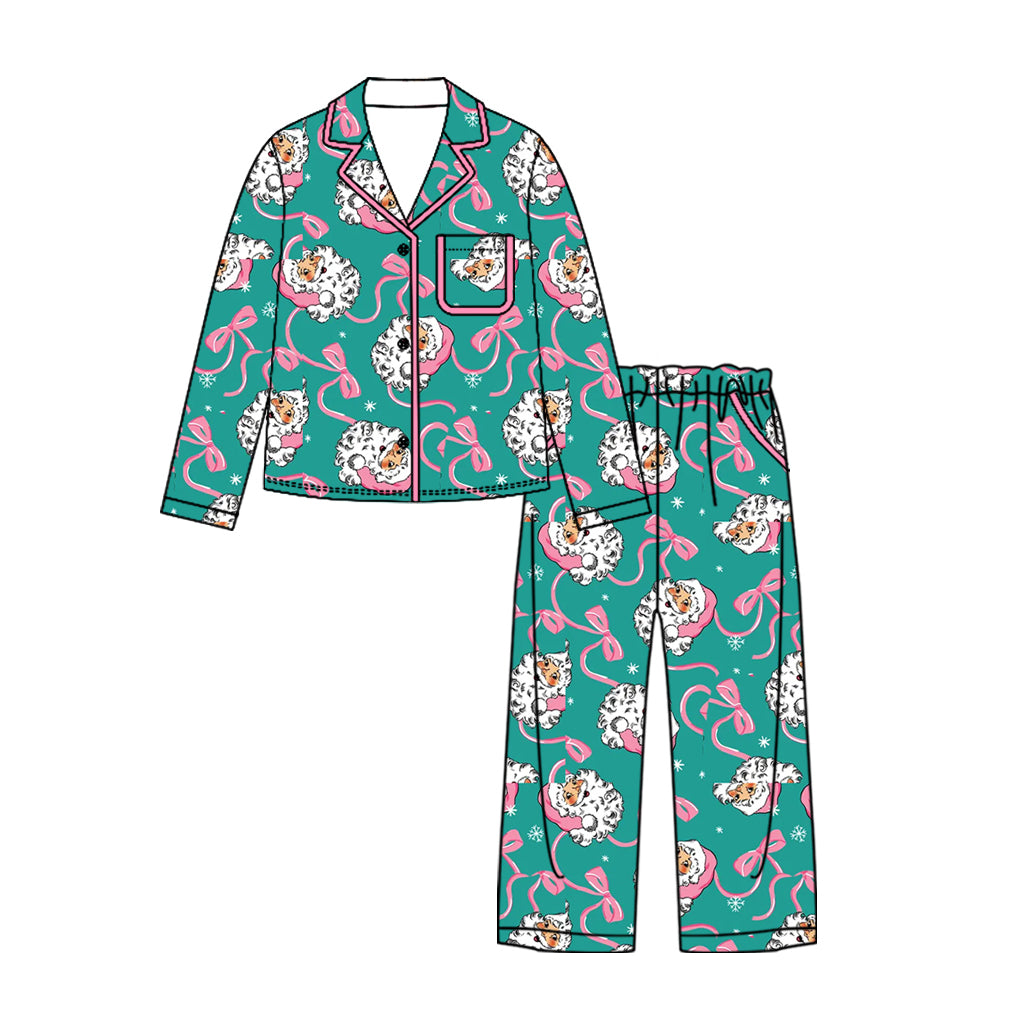 Adult women Christmas santa design long sleeve pajama set preorder