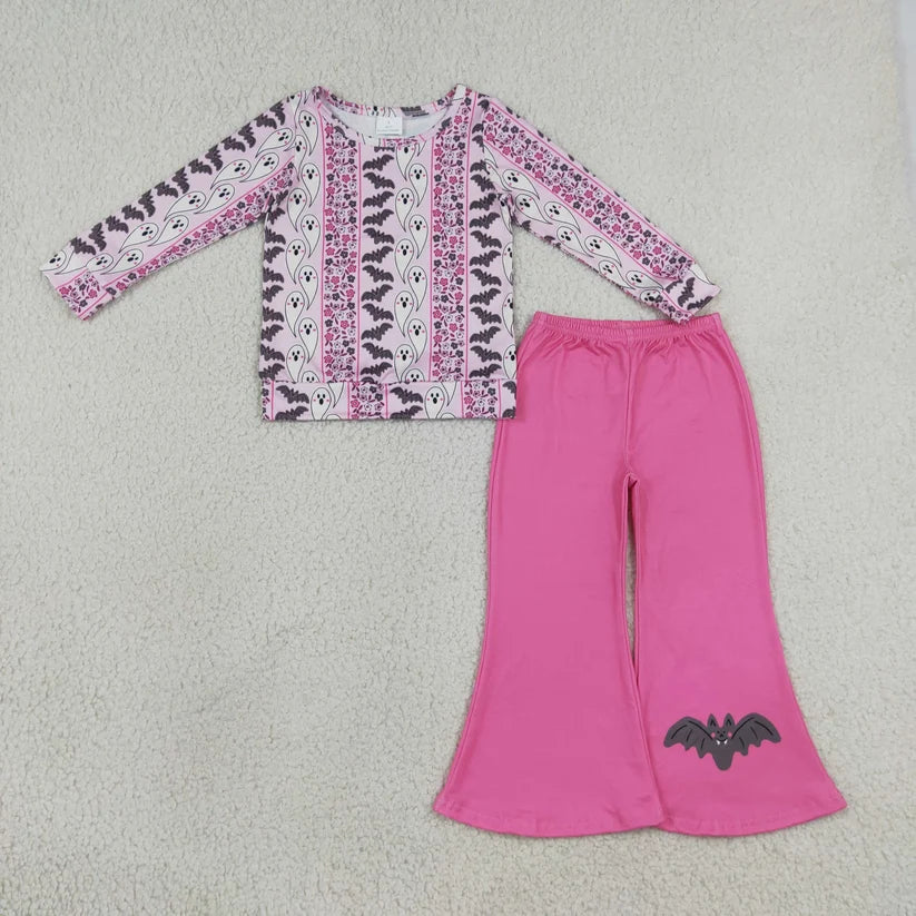 Long sleeve Halloween candy corn top matching pants girl wholesale factory price outfit