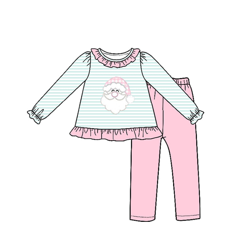 Long sleeve Christmas santa top matching pants Christmas wholesale factory price outfit preorder