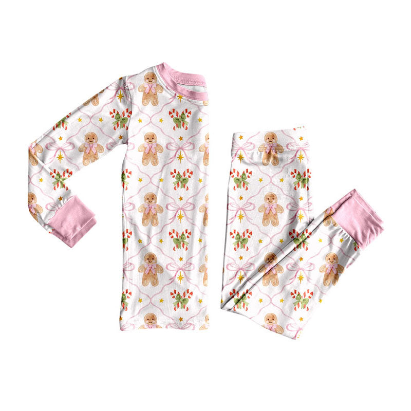 Long sleeve Christmas gingerbread top matching pants girl wholesale factory price outfit preorder