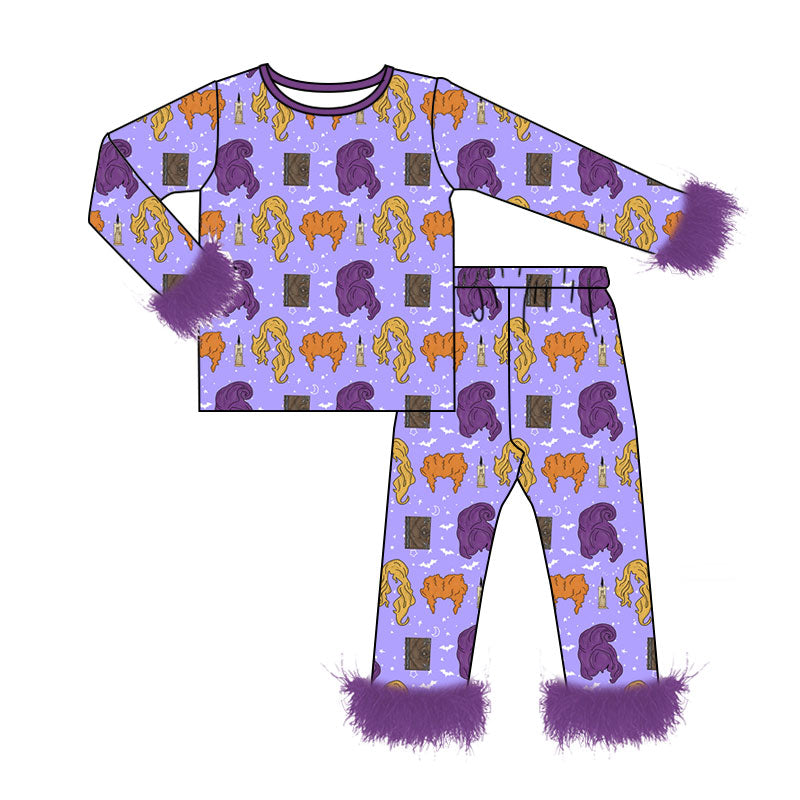 Long sleeve halloween hocus pocus top matching pants girl wholesale factory price outfit preorder