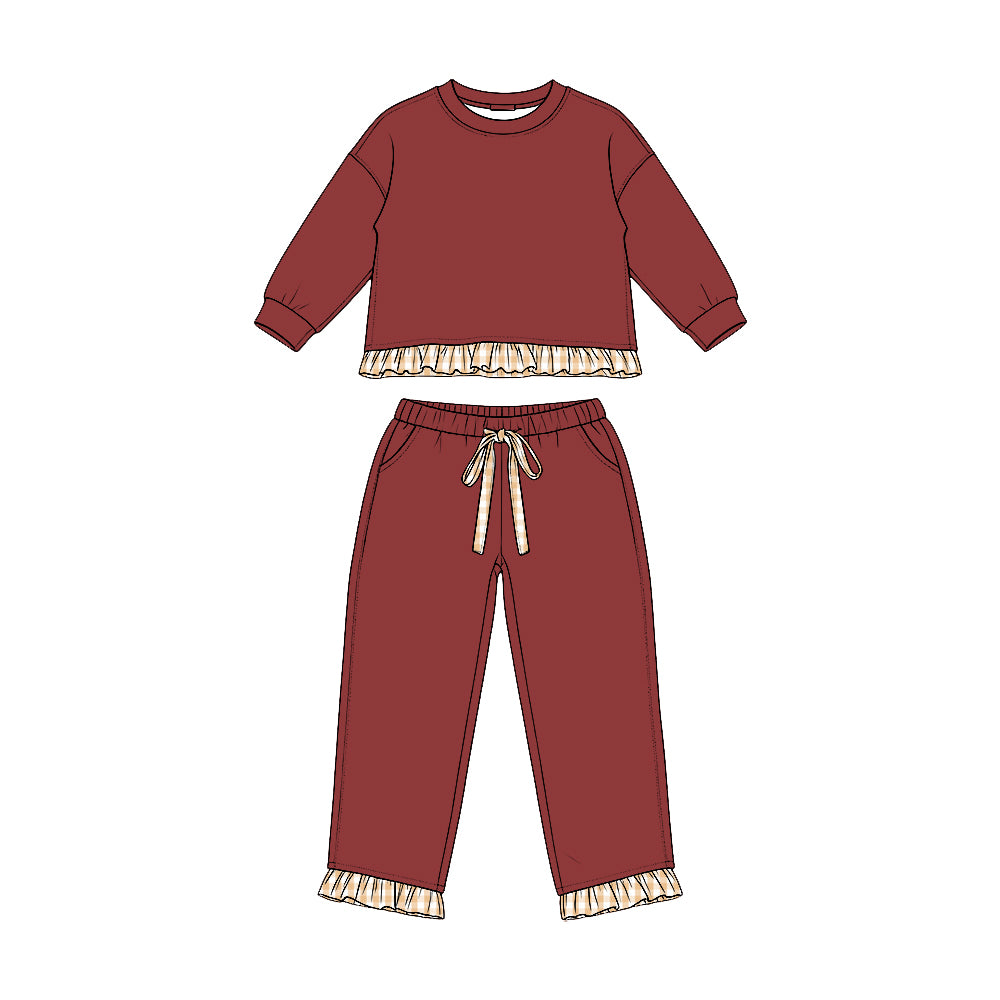 Girl long sleeve sweatshirt top matching pants clothes wholesale kids clothes preorder