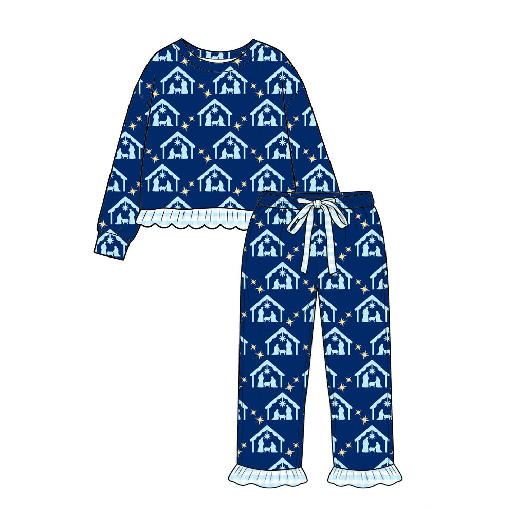 Jesus print long sleeve girls fall season outfit preorder